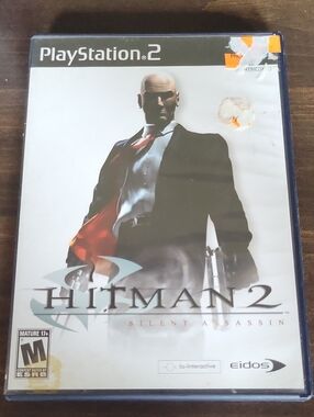 Sony PlayStation 2 Hitman 2 Game — Black, White & Red Cover
